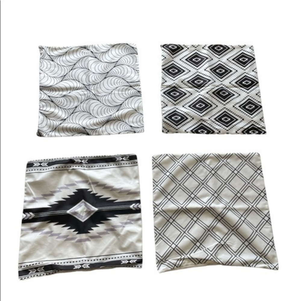 Pillow Covers black white Aztec pattern New 4 pack